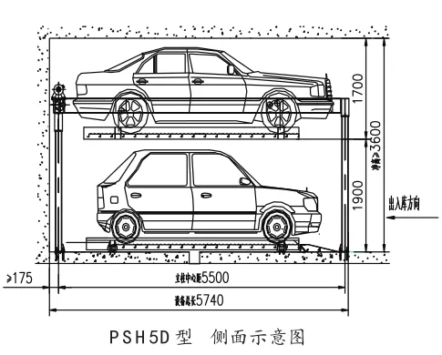 PSH5D型(xing)正(zheng)/側麵(mian)、頫(fu)視示(shi)意(yi)圖